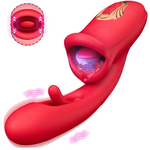 Dual-Action Tongue Sucking Vibrator – Clitoral, G-Spot & Sensory Stimulation Massager