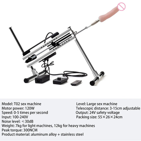 120W Powerful Sex Machine – Automatic Thrusting Vibrator with Realistic Attachment