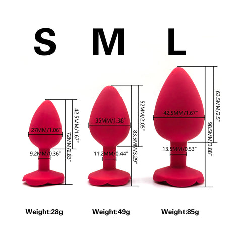 Rose Design Silicone Anal Plug – Beginner to Expert Size Options (3 Size)