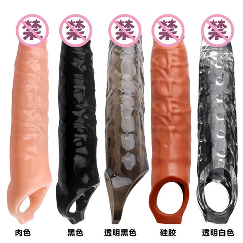 Super Big Realistic Penis Sleeve Extender - Reusable Condom for Men