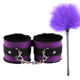 Bondage Kit Set – Leather & Plush Role Play Accessories with Handcuffs, Blindfold & Feather