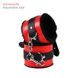 Bondage Kit Set – Leather & Plush Role Play Accessories with Handcuffs, Blindfold & Feather