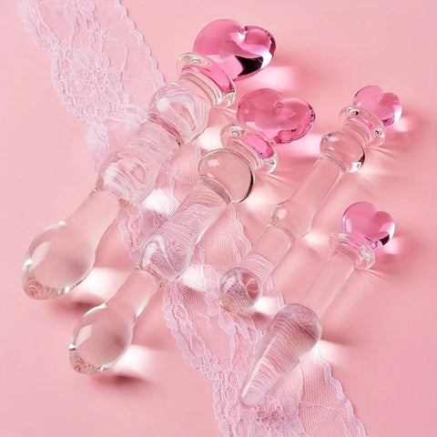 Crystal Glass Anal Plug & Beaded Dildo – Prostate and Intimate Stimulation Massager