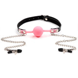 Ball Gag with Nipple Clamps