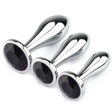 Metal Anal Plug Set (3 Sizes) Deep Dilator for Anus Adult Toy