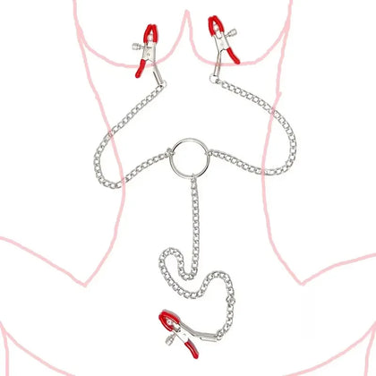 Y-Shaped Metal Nipple Clamp Chain