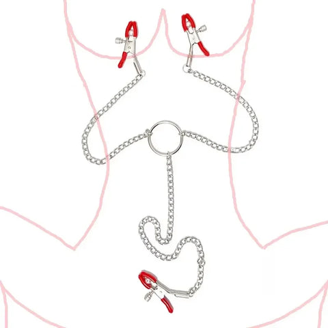 Y-Shaped Metal Nipple Clamp Chain