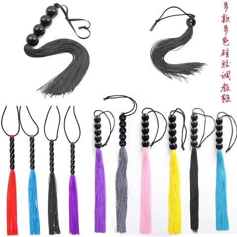 Rubber BDSM Flogger Whip