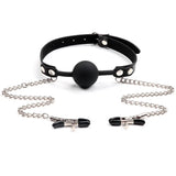 Ball Gag with Nipple Clamps