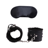 Bondage Kit Set – Leather & Plush Role Play Accessories with Handcuffs, Blindfold & Feather