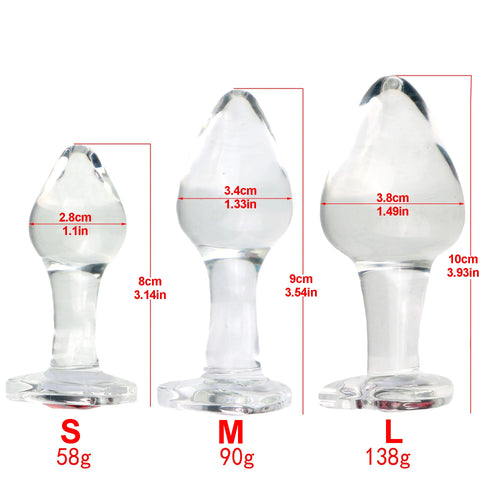 3-Piece Smooth Glass Anal Plug Set Beginner Training & Intimate Stim 3-Piece Smooth Glass Anal Plug Set Beginner Training & Intimate Stim