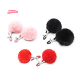 Furry Pom-Pom Nipple Clamps