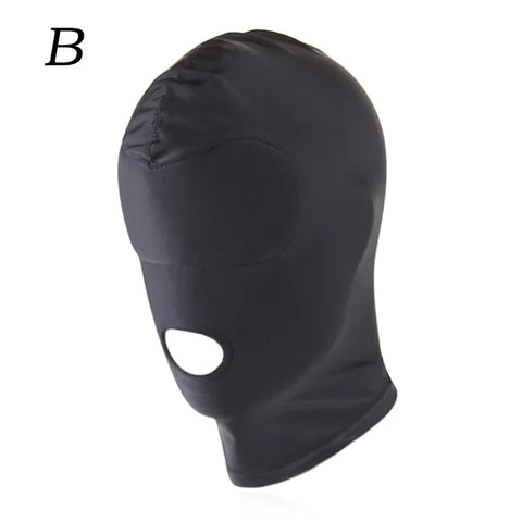 Open-Mouth Bondage Hood Mask