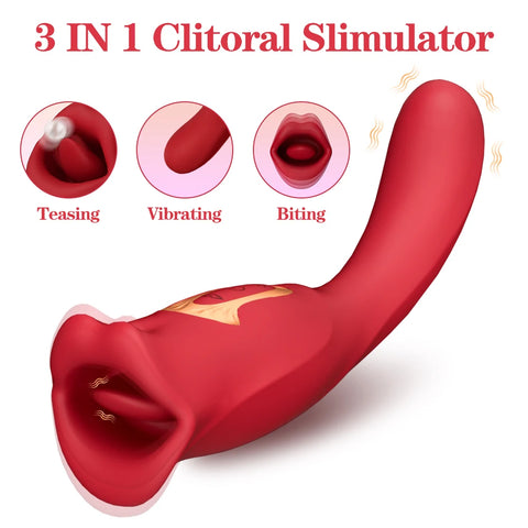 Mouth & Clit Stimulator Tongue Licking Sex Toy