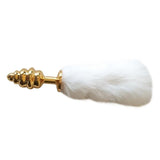 5&quot; ANIMAL 4-COLORED TAIL SPIRAL GOLDEN PLUG White pluglust