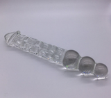 Large Glass 12*2.2 inch +3 Anal Beads Huge Double Glass Dildo