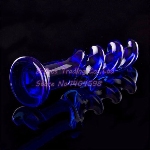 Screw Blue Pyrex Glass Anal Dildo Butt Plug Crystal - PlugLust Screw Blue Pyrex Glass Anal Dildo Butt Plug Crystal - PlugLust