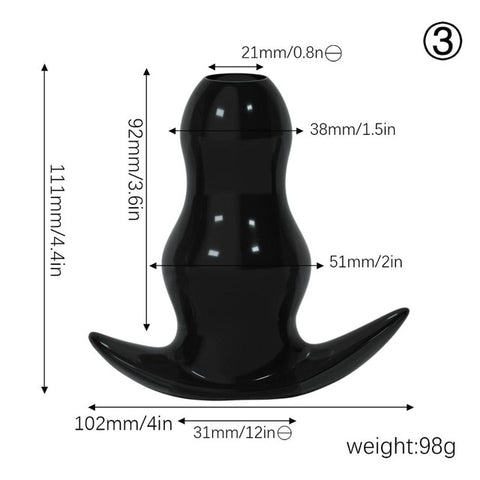 Clear Hollow Butt Plug 5 Sizes - S to XXL - PlugLust Clear Hollow Butt Plug 5 Sizes - S to XXL - PlugLust