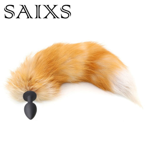 16" ORANGE BROWN TAIL SILICONE PLUG PlugLust 16" ORANGE BROWN TAIL SILICONE PLUG PlugLust