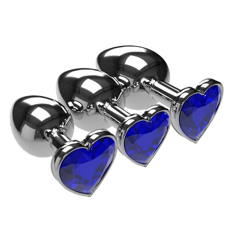 Heart-Shaped Jeweled Stainless Steel Plugs PlugLust Heart-Shaped Jeweled Stainless Steel Plugs PlugLust