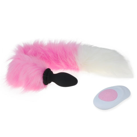 White Fox/Cat Vibrating Silicone Tail PlugLust White Fox/Cat Vibrating Silicone Tail PlugLust