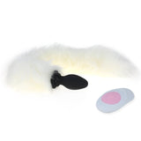 WHITE FOX/CAT VIBRATING SILICONE TAIL