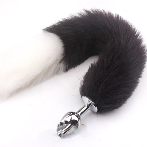 15" Black Tail Stainless Steel / Silicone Plug Tail