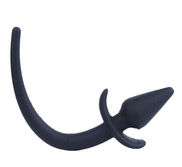 Plug Anal de Silicona con Cola de Perro de 8" (Negro) - PlugLust Plug Anal de Silicona con Cola de Perro de 8" (Negro) - PlugLust