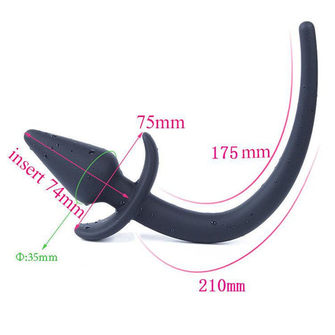 8" Dog Tail Silicone Butt Plug (Black) PlugLust 8" Dog Tail Silicone Butt Plug (Black) PlugLust