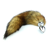 14&quot; BROWN FOX TAIL STAINLESS STEEL PLUG Large Silver pluglust