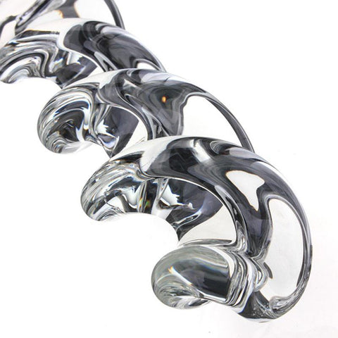 8" TWISTED TRANSPARENT GLASS LARGE BUTT PLUG pluglust