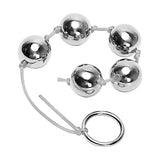 2 COLORS STRING STAINLESS STEEL ANAL BEADS WITH PULL RING Gray Line pluglust