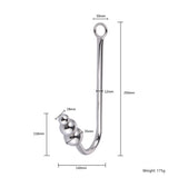 Hook YUECHAO Stainless Steel Anal Hook with Anal Beads Metal Butt Plug
