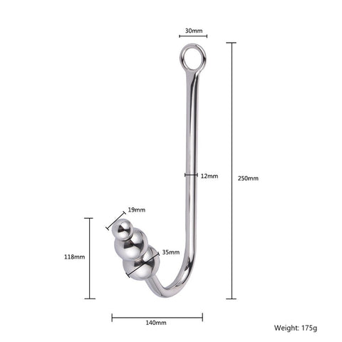 Hook YUECHAO Stainless Steel Anal Hook with Anal Beads Metal Butt Plug Hook YUECHAO Stainless Steel Anal Hook with Anal Beads Metal Butt Plug